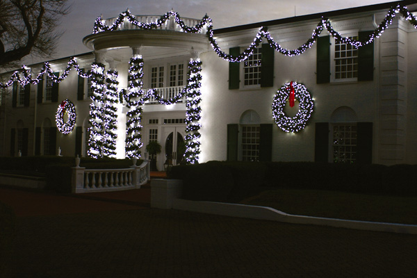 house with lights