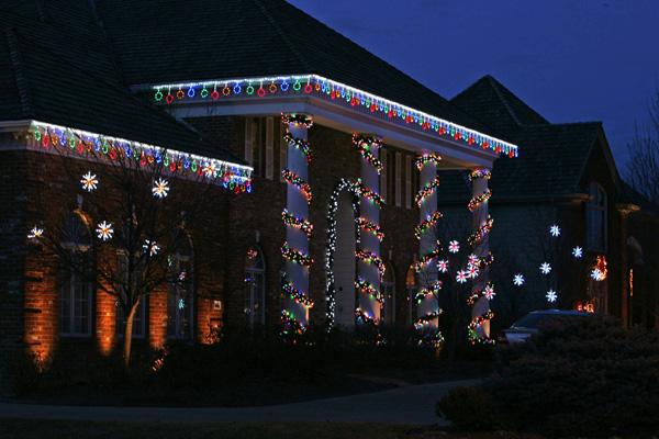 house with lights
