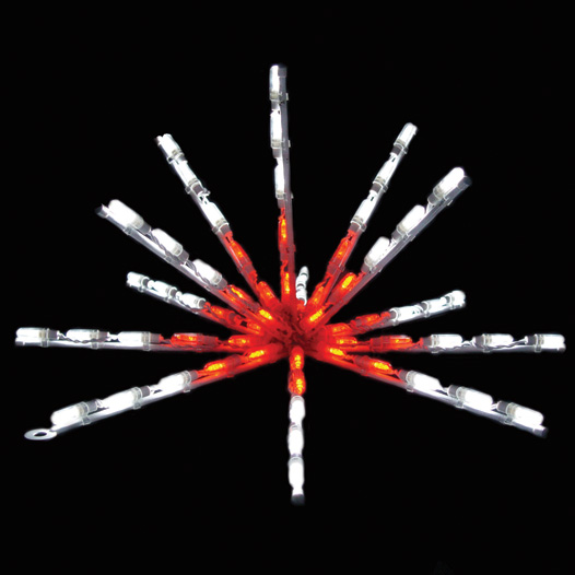 snow flake light white and red