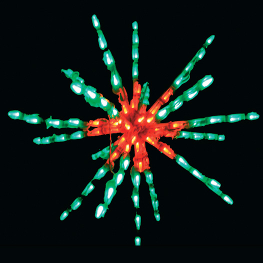 snow flake light red and green